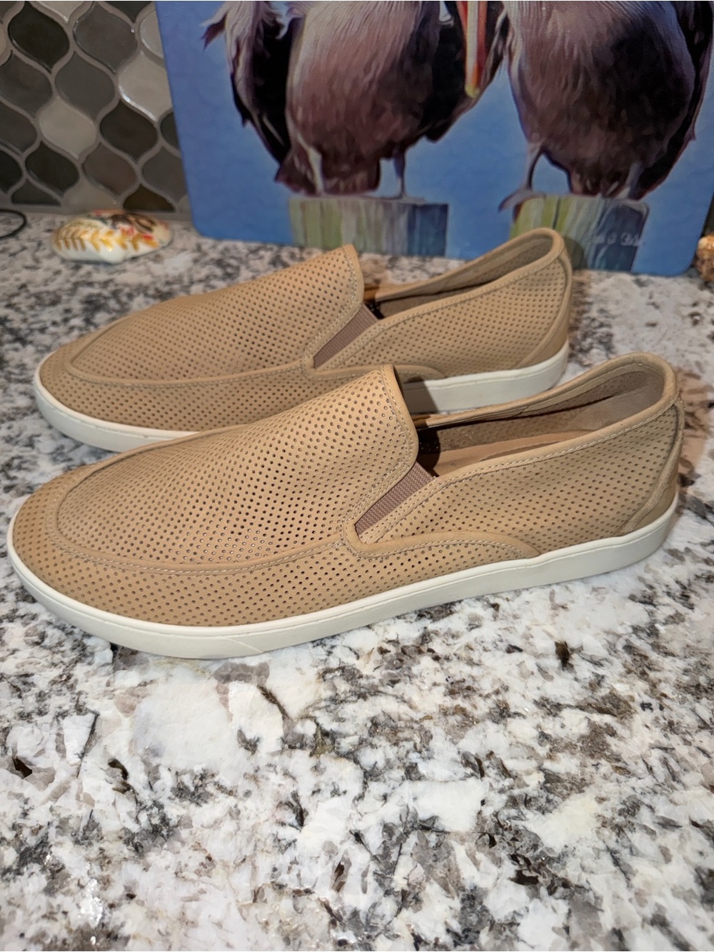 Flag Ltd. Perforated Nappa Leather Slip‑Ons • Comfort Casual